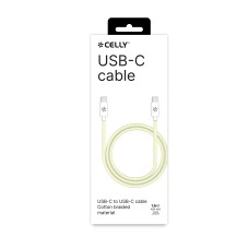 Celly USB-C Katoen Kabel 1,5m geel