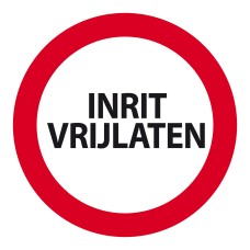 Plaat Inrit Vrijlaten rond